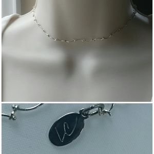 LC Liz Claiborne Silver Tone Choker Necklace